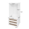Wardrobe With 3 Drawers High Wardrobe Armoire With Rattan For Living Room Organizer - White - Image 3