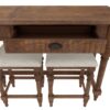 Ludin - Console Table With 3 Stools - Brown - Image 6
