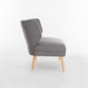 Classic Upholstered Loveseat With Curved Backrest - Gray - Image 8