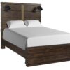King Industrial Farmhouse Designed Bed With Bluetooth - Brown - Image 2