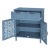 2 Door 2 Drawer Cabinet, American Furniture, Suitable For Bedroom, Living Room, Study - Blue - Image 19