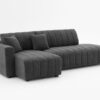 Jessica - Lamb Wool Left Facing Sectional Sofa With Chaise - Dark Gray - Image 3