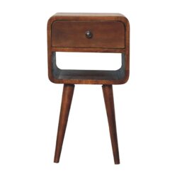 Mini Curve Lower Bedside Table - Chestnut