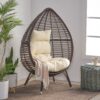 Cutter Teardrop Patio Chair With Water Resistant Cushion - Multi / Brown / Beige - Image 2