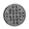 Elegant Round Ottoman Footstool With Velvet Upholstery And Studded Rim - Gray - Image 6