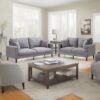 Modern Upholstered 2 Piece Sofa Set With 3 Seater And 2 Seater For Living Room - Light Gray - Image 3