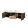 Modern TV Stand With LED Lights Entertainment Center TV Cabinet With Storage For Up To 80" For Gaming Living Room Bedroom - Natural Wood Wash - Image 6