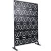 Outdoor & Indoor Privacy Screen, Metal Privacy Screen, Freestanding Decorative Privacy Screen For Deck Balcony Patio - Black - Image 4
