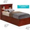 Louis Phillipe - Twin Storage Bed - Cherry - Image 5