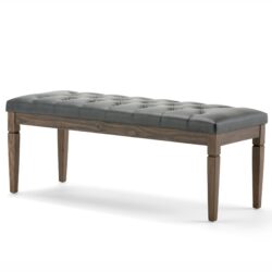 Waverly - Tufted Ottoman Bench - Slate Gray