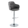 Boyne - Contemporary Adjustable Barstool With Swivel With Rounded T Footrest (Set of 2) - Chrome / Gray - Image 2