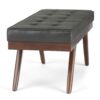 Pierce - Mid Century Ottoman Bench - Distressed Black - Image 7