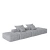 Modern Oversized Modular Sectional Sofa With 2 Ottoman And 2 Seat, Sparkling Chenille Fabric Soft Cushion Sofa With 4 Pillows, 4 Pieces Diy Combination Tufted Sofa, No Assembly Required - Gray - Image 20