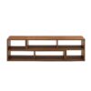 Modern 2 Piece Cube TV Stand With Open Storage, L Shaped Design - Walnut - Image 2