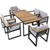 7 Pieces Outdoor Dining Set Patio Dining Table And Chair Set With And Removable Cushions For Patio, Backyard, Garden - Gray - Image 17
