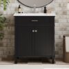 Bathroom Vanity With Ceramic Basin, Soft Close Door And Adjustable Shelves - Black - Image 20