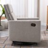 Modern Upholstered Rocker Nursery Chair Plush Seating Glider Swivel Recliner Chair - Tan - Image 8