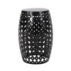 Modern Outdoor Metal End Table Set With Durable Iron Frame - Black - Image 6