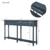 Hearth & Haven Daniel - Console Table With 2 Storage Drawers And Bottom Shelf For Living Room Entryway - Antique Navy - Image 3