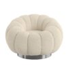 Lillie - Pumpkin Swivel Accent Chair - White - Image 2