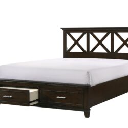 King X Storage Bed - Mahogany