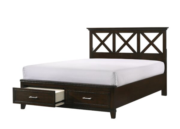 King X Storage Bed - Mahogany