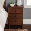 Classic 3 Drawer Solid Wood Nightstand - Walnut - Image 6