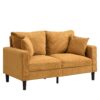 Modern Upholstered 2 Piece Sofa Set, Comfy Corduroy For Living Room And Small Spaces - Orange - Image 9