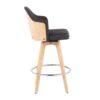 Ahoy - Contemporary Fixed Height Counter Stool With Legs / Round Footrest (Set of 2) - Charcoal / Natural - Image 3