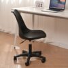 Pp With Wheels Adjustable Height Office Chair For Study, Modern Armless Swivel Plastic Chair For Living Room - Black - Image 6