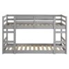 Classic Twin Over Twin Bunk Stackable Bed Frame - Gray - Image 2