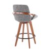 Cosmo - Mid-Century Counter Stool - Walnut / Gray - Image 3