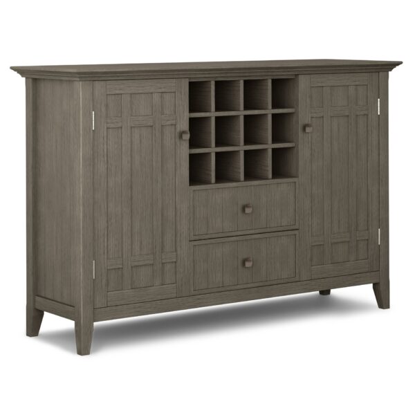 Bedford - Sideboard Buffet And Wine Rack - Farmhouse Gray