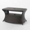 Berkeley - Chaise Lounge Side Table Outdoor Polyethylene Wicker - Brown Multi - Image 10
