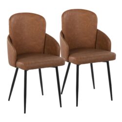 Dahlia - Contemporary Dining Chair (Set of 2) - Black / Camel