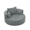360° Swivel Chair Accent Barrel Chair Swivel Round Sofa Chair With 3 Removable Pillows For Living Room, Office And Hotel - Gray - Image 18