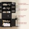 Storage Cabinet With Multi Functional Storage Space, 2 Drawers, Adjustable Shelf - Black - Image 6