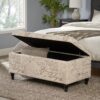 Parisian Upholstered Fabric Storage Ottoman - Beige / Reclaimed Natural - Image 3