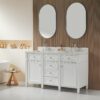 Fully Assembled 60'' Freestanding Double Sinks Bathroom Vanity With Quartz Top - White - Image 6