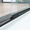 Aluminum Frame Double Double Soft Close Shower Door, 1 / 4" Tempered Glass And Dual 304 Stainless Steel Handles - Black - Image 5