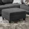 Classic Fabric Ottoman With Birch Wood Legs And High Quality Foam Padding - Dark Gray - Image 3