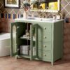 Bathroom Vanity With Two Soft Close Doors, Adjustable Shelves And Three Drawers - Green - Image 3