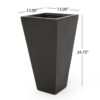 Outdoor Modern Small Cast Stone Planter - Black - Image 7