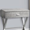 Accent Side Table, Storage Drawer, Convenient Design - Gray - Image 3