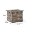 Classic Design Square Fire Pit With Top And 40, 000 Btu Heat Output - Stone Gray - Image 3