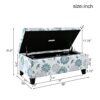 Luxury Storage Ottoman With Floral Patterned Fabric, Soft Close Hinges, Functional Footrest & Seat - Multicolor - Image 5