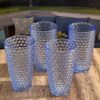 Leading Ware Diamond Cut Acrylic Drinking Glasses (Set of 4), Bpa Free, 19Oz - Blue - Image 3