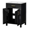 Bathroom Vanity Combo With Ceramic Sink, Luxurious Space-Saving Vanity, 2 Soft Close Doors - Black - Image 14