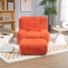 Fluffy Bean Bag Chair, Comfortable Bean Bag For Adults And Children, Super Soft Lazy Sofa Chair With Memory Foam And Ottoman, Indoor Modern Focus Bean Bag Chair For Living Room, Bedroom, Apartment - Red - Image 7