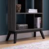 Mid-Century Modern 4 Tier Bookcase Bookshelf Display Storage - Distressed Gray - Image 2